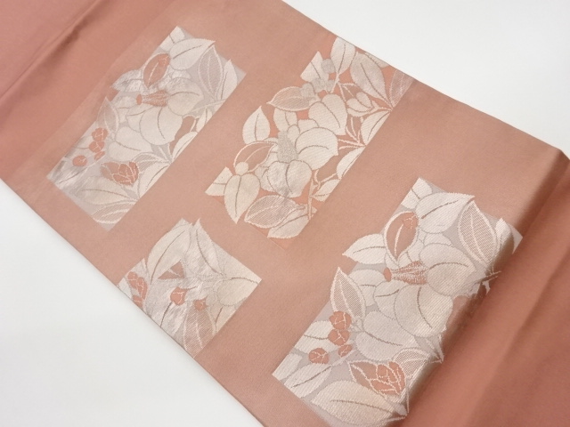 JAPANESE KIMONO / VINTAGE NAGOYA OBI / WOVEN CAMELLIA